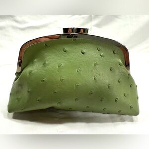 Metropolitan Green Ostrich Pattern Cosmetic Case